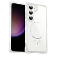 thumbnail image 1 of Frosted Four Corners Thickened for Samsung Galaxy S21 Plus Case, 4 Corners Airbag Anti-Fall Magnetic[Compatible With Magsafe] Transparent Bracket Case Camera Protection Cover,White, 1 of 7
