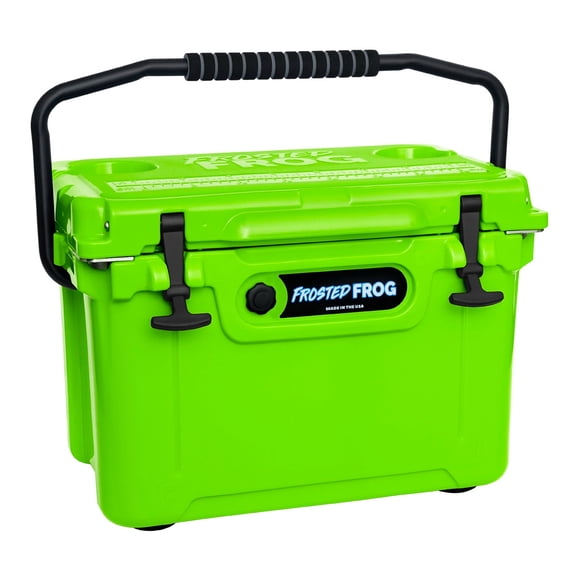 USA Made Frosted Frog Original Green 20 Quart Ice Chest Heavy Duty High Performance Roto-Molded Cooler