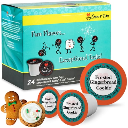 Frosted Gingerbread Cookie Coffee, Gourmet Single Serve Coffee Pods Compatible with Keurig K-cup Brewers, Medium Roast