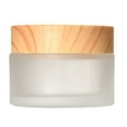 thumbnail image 1 of Frosted Glass Cream Jar Bottle with Wood Grain Lid Refillable Mini Lotion Jars Empty Cosmetic Containers for Makeup, 1 of 9