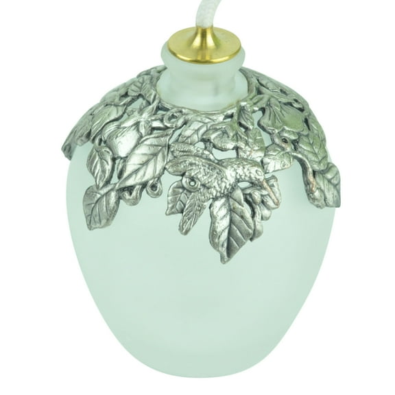 Frosted Glass Oil Lamp Wick Cast Metal Pewter Glory Land Home Dcor Hummingbird