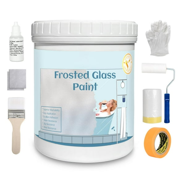 Frosted Glass Paint - 16oz Windows Privacy Paint, UV Resistant and Waterproof Frosted Glass Paint for Bathroom Kitchen Door and Office Window Frosting Surfaces, Peep-Proof Mirror Film