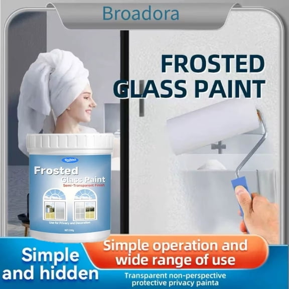 Frosted Glass Paint Coating 100ml Privacy Window Film Effect Spray Waterproof Glass Frosting Coating for Bathroom Office Home Glass Doors Windows Decorative Semi Transparent Privacy Finish