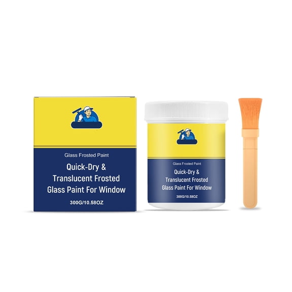 Frosted Glass Paint, Window Glass Coating For Bathroom Partitions Doors And Decorative Surfaces, Semi Transparent Privacy Finish With Brush Tool For Home Improvement Projects
