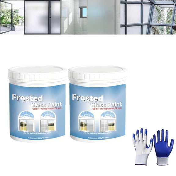 Frosted Glass Paint for Privacy, Window Privacy Film for Bathroom Kitchen Door, Waterproof Privacy Glass Paint for Windows (2PCS)