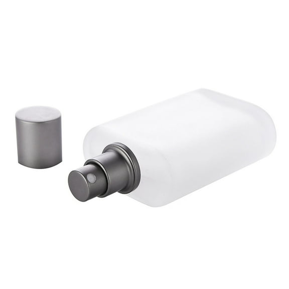 Frosted Glass Perfume Spray Bottle,Exquisite Gray Anodized Aluminum Cap,Elegant and Leak-Proof Refillable Atomizer for Fragrance,Mist Spray Options for Travel