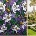 thumbnail image 1 of Frosted Glass Window Film Privacy Film Stained Glass Decals for Bathroom Shower Door Non Adhesive Heat Control Lily, 1 of 4