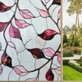thumbnail image 1 of Frosted Glass Window Film Privacy Film Stained Glass Decals for Bathroom Shower Door Non Adhesive Heat Control Stained Leaves (17), 1 of 4