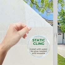 Brochao 17.7"x 78.7" Window Privacy Film, Frosted Glass Window Film, Static Cling Window Sticker, Non-Adhesive Window Clings for Home, Bathroom, Office