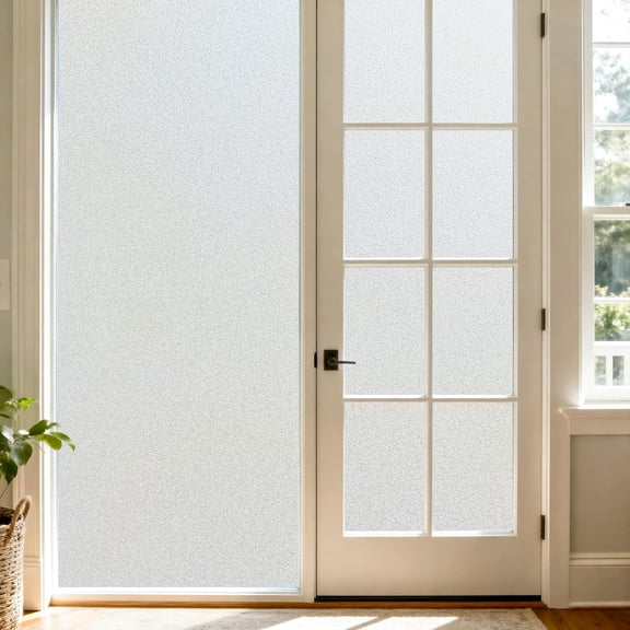 Frosted Glass Window Privacy Film, Embossed White, 29.5"x78.74"