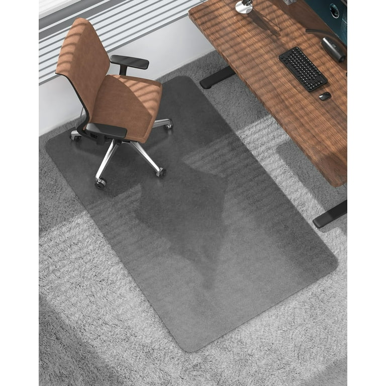 Frosted Grey Chair Mat for High Pile Carpet and Hardwood Floor