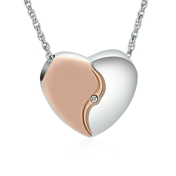 Frosted Heart Urn Necklace for Ashes Simple Heart Cremation Jewelry Crystal Ash Urn Necklace Memorial Keepsake for Ashes for Human / Pet