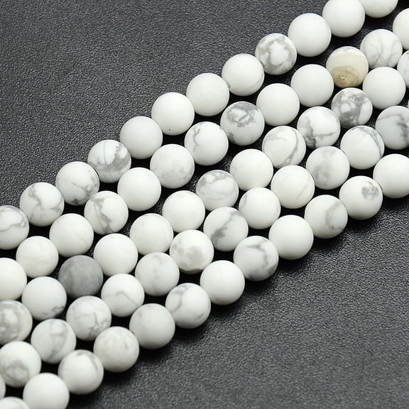 Frosted Howlite Round Bead Strands 8mm Hole: 1mm 45-47pcs/strand 14.9-15.6 inch