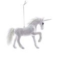 thumbnail image 1 of Frosted Kingdom White Plush Glittered Unicorn Christmas Ornament, 1 of 6