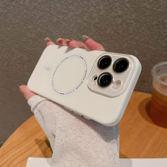 Frosted Magnetic PC Case for iPhone 13, Compatible with MagSafe Skind-friendly Shockproof Anti-scratch Ultra Thin Matte Candy Color Phone Case Cover for iPhone 13, White