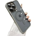 thumbnail image 1 of Frosted Matte Metal Camera Lens Protection Magnetic Case for iPhone, Compatible with MagSafe Wireless Charging (Grey,iPhone 13 Pro), 1 of 6