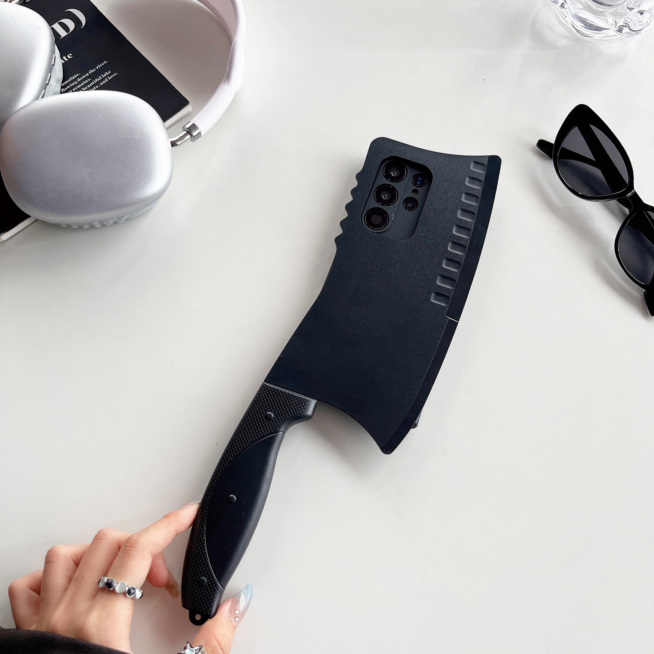 Frosted Metal Creative Kitchen Knife Phone Case Suitable For IPhone