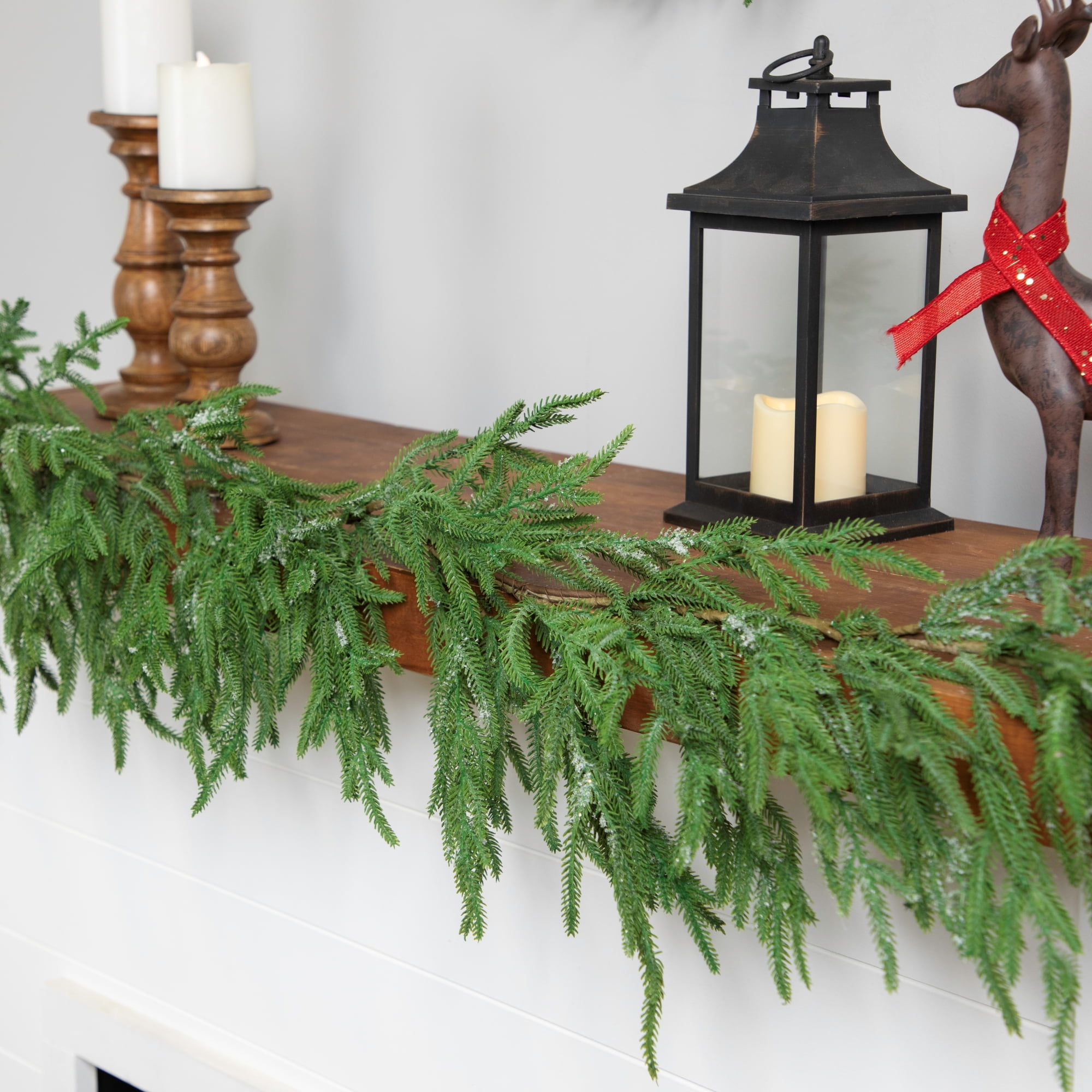 Frosted Norfolk Pine Artificial Christmas Garland - 5' - Unlit