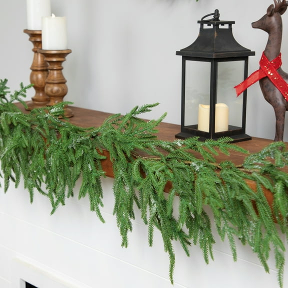 Frosted Norfolk Pine Artificial Christmas Garland - 5' - Unlit