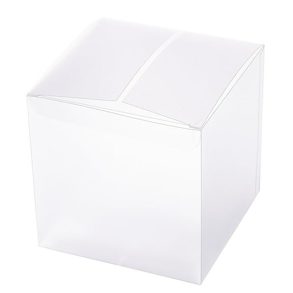 Frosted PVC Rectangle Favor Box Candy Treat Gift Box for Wedding Party Baby Shower Packing Box White 11x11x11cm DIY