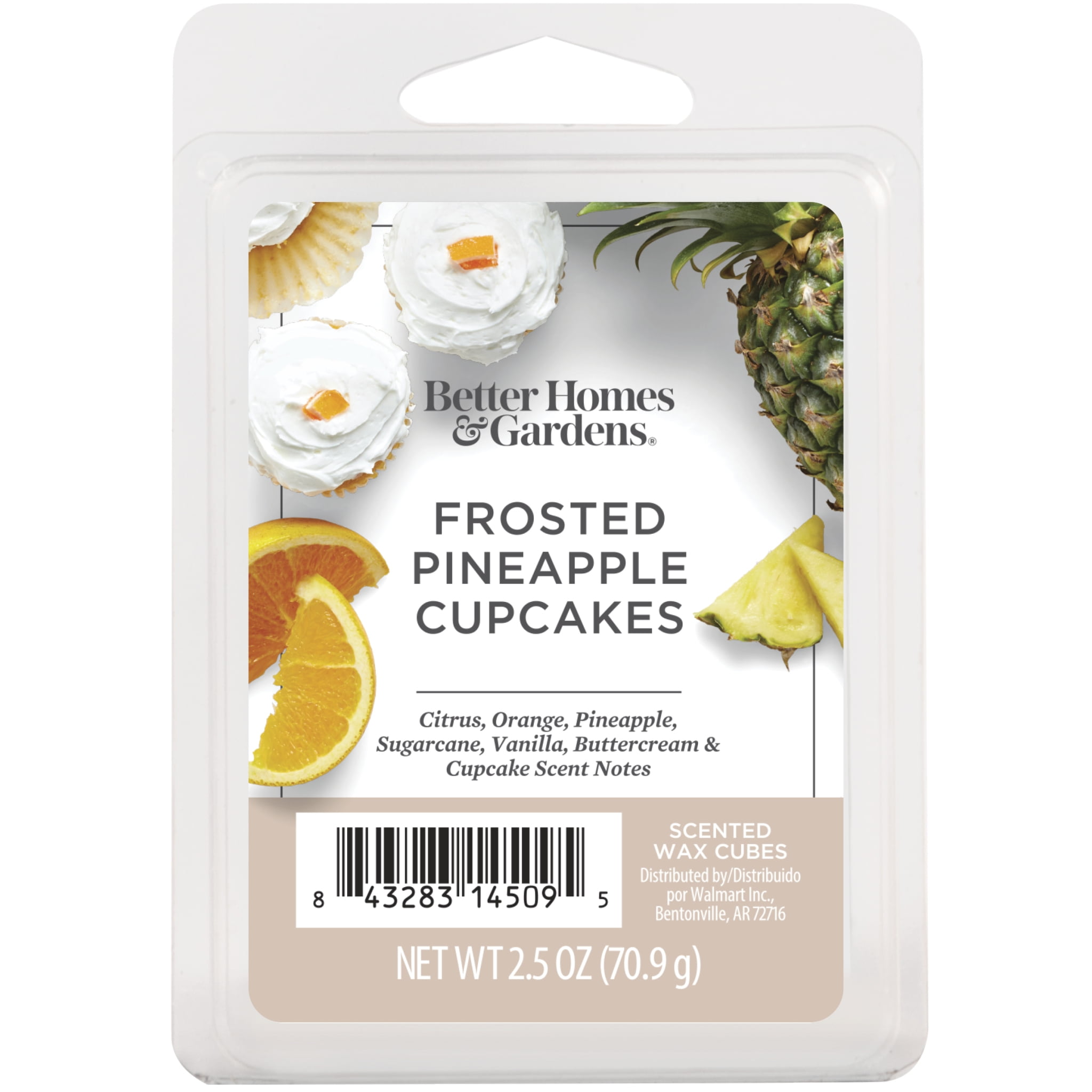 Frosted Pineapple Cupcakes Scented Wax Melts, Better Homes & Gardens, 2.5 oz (1-Pack)