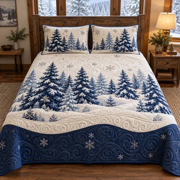Frosted Pines 3-Piece Quilted Bedding Set