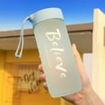thumbnail image 1 of Frosted Plastic Cup Mug, Large 600ml Capacity, Leak-Proof Design with Screw-On Lid, Portable Student Water Bottle for Daily Hydration, 1 of 2