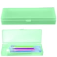 thumbnail image 1 of Frosted Plastic Pencil Case, 7.68X2.68X1.18" Clear Pencil Box with Flip Lid, Snap Lock Pencil Organizer, Elongated Hard Writing Supplies Container, Desktop Stationery Holder, Accessory Storage Box, 1 of 4