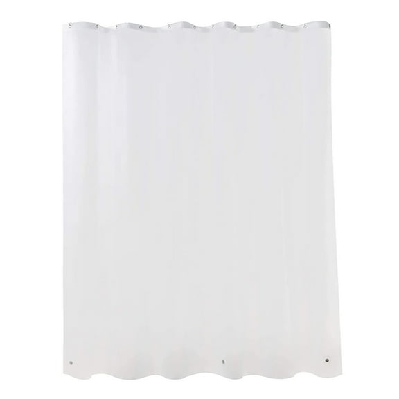 Frosted Plastic Shower Curtain Liner - Extra Long, Magnetic Buttonholes, Water-Resistant - for Bathroom Waterproofing