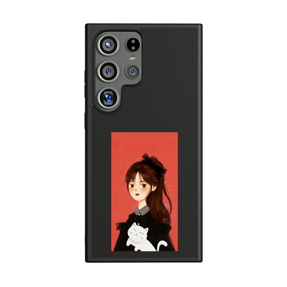 Frosted Process for Samsung Galaxy S24 Ultra Cast Screen Ink Screen Phone Case, 0 Power Consumption Intelligent Screen Projection "Black Technology" NFC Chip, Dedicated APP, Free Casting, Black