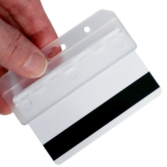 Frosted Rigid Plastic Horizontal Half Card Holder - for Swipe Cards by Specialist ID