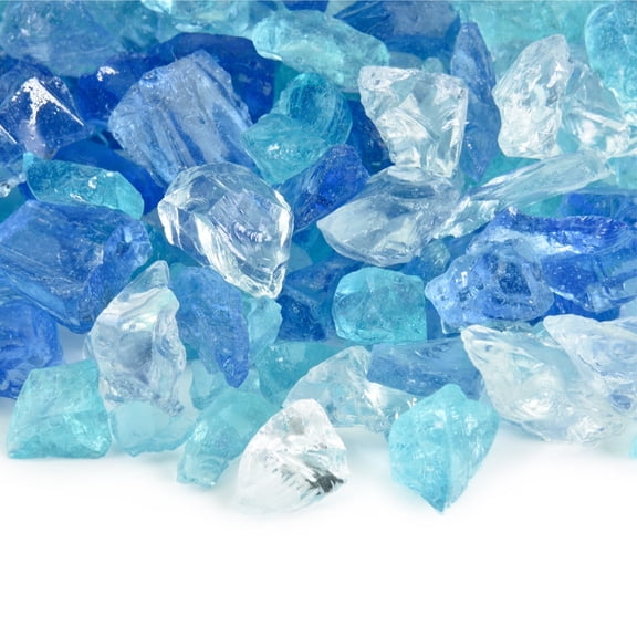 Frosted Rivers Crushed Fire Pit Glass Blend | 3/8"-3/4", 10 lbs
