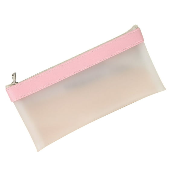 Frosted Semi-Transparent Thickened Pencil Case | Matte Translucent Stationery Bag | Large Capacity Zipper Pouch | Durable Portable Multi-Purpose Organizer for Office Artist Professional | 1 Pack