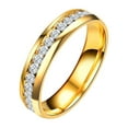 Frosted Silk Pattern Inlaid Rhinestone Ring Alloy Women Exquisite Ring