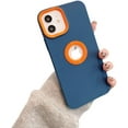 thumbnail image 1 of Frosted Skin Feeling Leakage Label Phone Case, Two-Color Soft Wrapped Edge, Shockproof and Wear-Resistant for iPhone 15 14 13 12 11 Pro Max Plus XS XR 7 8 Phone Case (Dark Blue,iPhone 15 Pro), 1 of 8