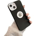 thumbnail image 1 of Frosted Skin Feeling Leakage Label Phone Case, Two-Color Soft Wrapped Edge, Shockproof and Wear-Resistant for iPhone 15 14 13 12 11 Pro Max Plus XS XR 7 8 Phone Case (Black,iPhone 14 Pro), 1 of 8