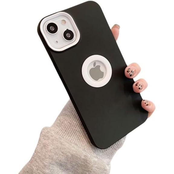 Frosted Skin Feeling Leakage Label Phone Case, Two-Color Soft Wrapped Edge, Shockproof and Wear-Resistant for iPhone 15 14 13 12 11 Pro Max Plus XS XR 7 8 Phone Case (Black,iPhone 11)