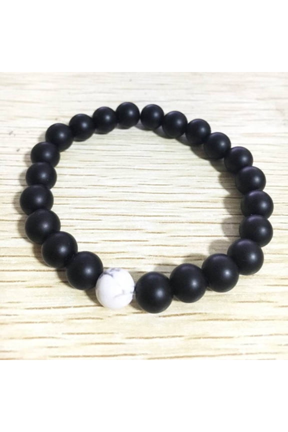 Frosted Stone White Turquoise 8mm Couple Suit Bracelet