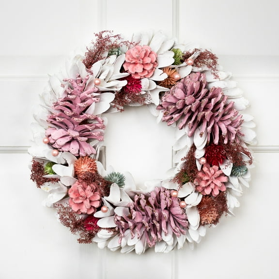 Frosted Thistle and Pinecone Artificial Christmas Wreath - 14" - Unlit