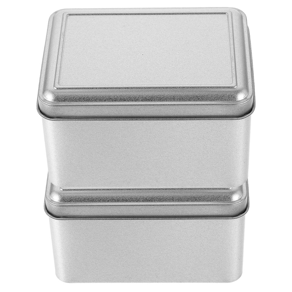 Frosted Tinplate Box 2 Pcs Leaf Lip Balm Containers Food Storage Jars