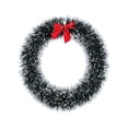 thumbnail image 1 of Frosted Tinsel Christmas Wreath with Snowy Tips for Window Door Decor, 1 of 6