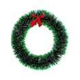thumbnail image 1 of Frosted Tinsel Christmas Wreath with Snowy Tips for Window Door Decor, 1 of 6