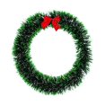 thumbnail image 1 of Frosted Tinsel Christmas Wreath with Snowy Tips for Window Door Decor, 1 of 6