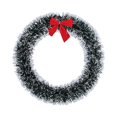 thumbnail image 1 of Frosted Tinsel Christmas Wreath with Snowy Tips for Window Door Decor, 1 of 6