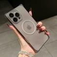 thumbnail image 1 of Frosted Translucent Case for iPhone 16, Slim Lightweight Shockproof Cover, Compatible with MagSafe, with Lens Protector, Anti-Fingerprint Protective Case for iPhone 16, Black, 1 of 9