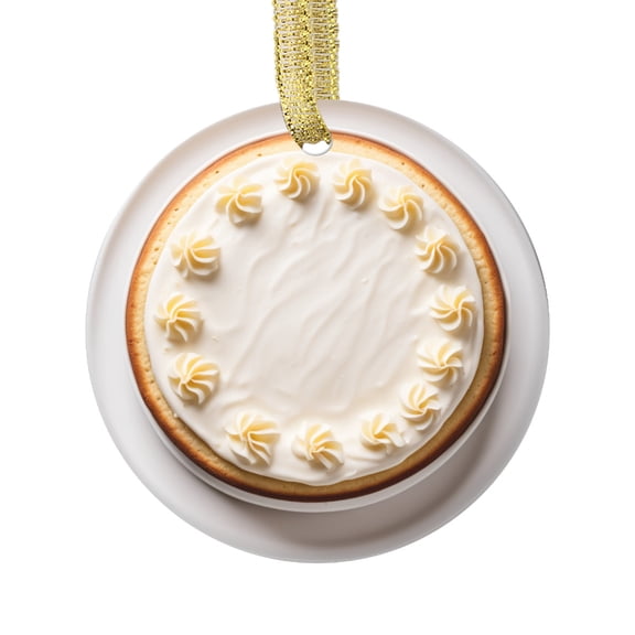 Frosted Vanilla Cake Baker Cakes Food Lovers Foodie Novelty Holiday Christmas Ornament Xmas Tree Gift (Flat Design Printed on Ceramic, NOT 3D)