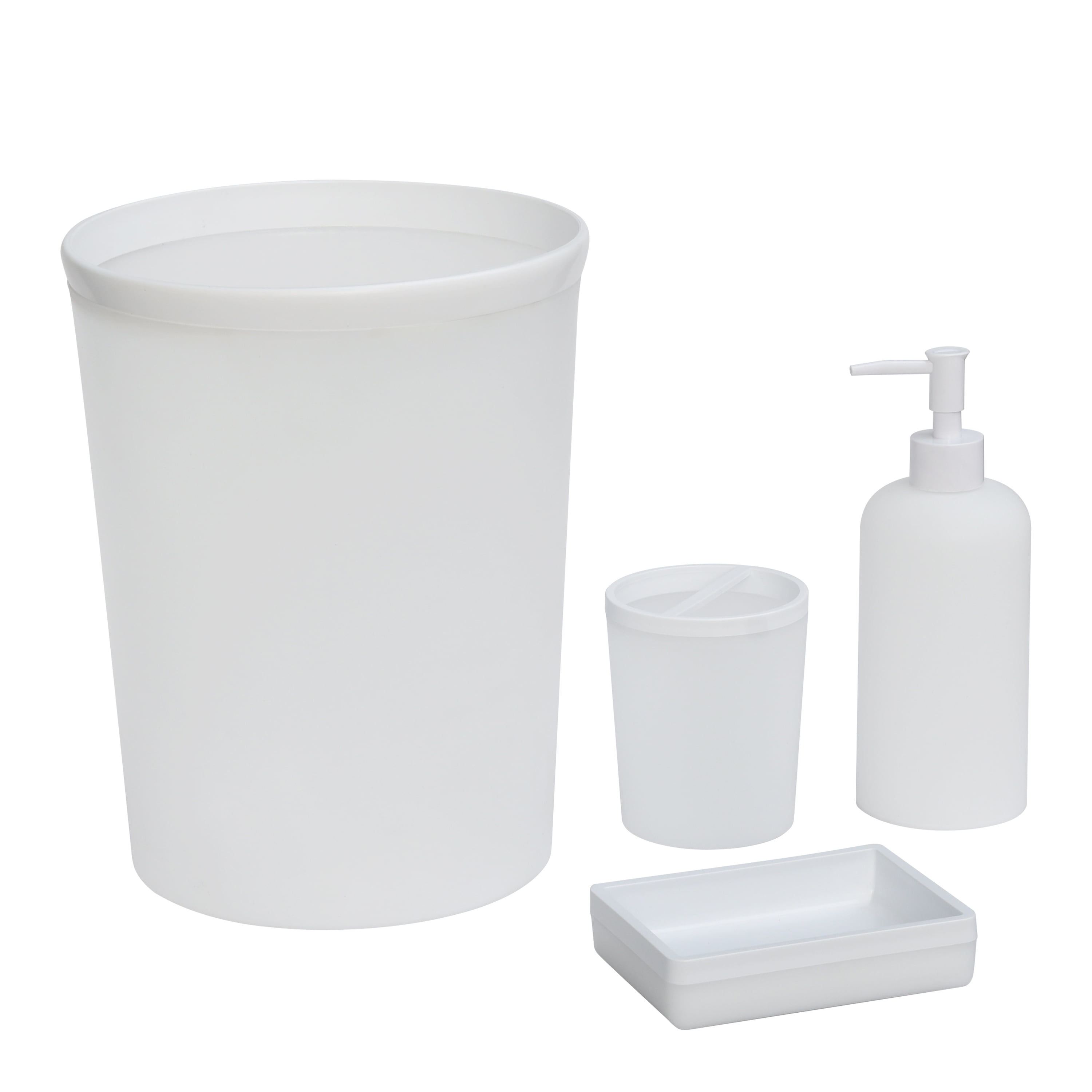 Frosted Glass 4-Piece Bathroom Accessory Set