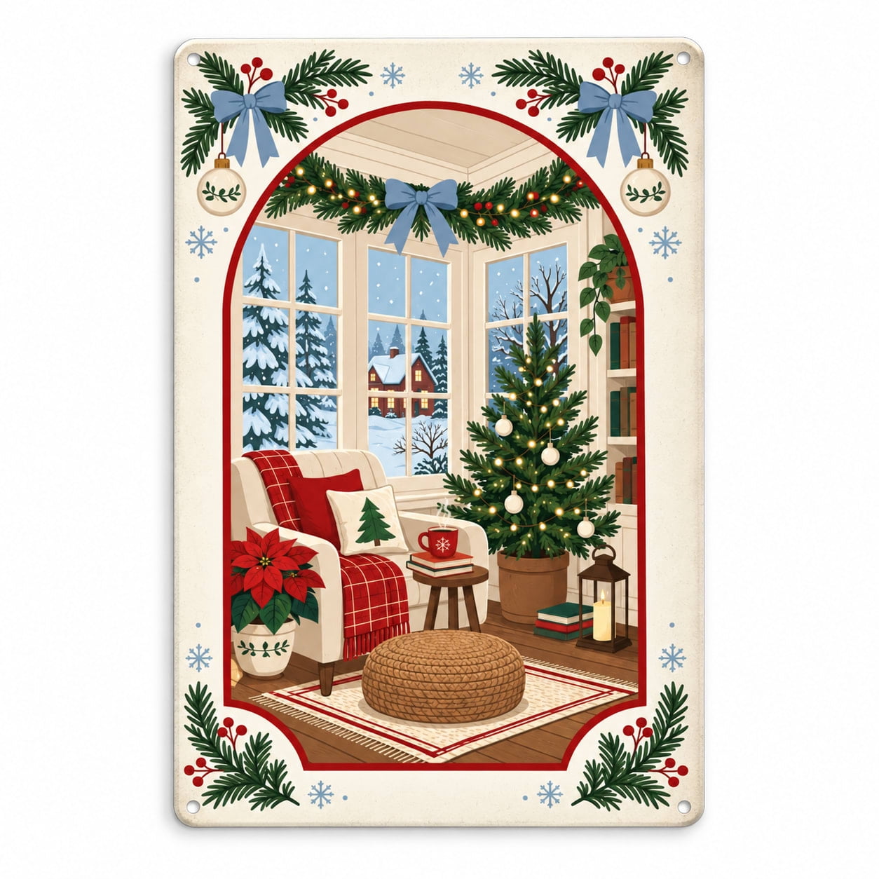 Holiday Kitchen Signs Frosted Window Metal Sign for Kitchen Nook Warm Holiday Decor - Walmart.com