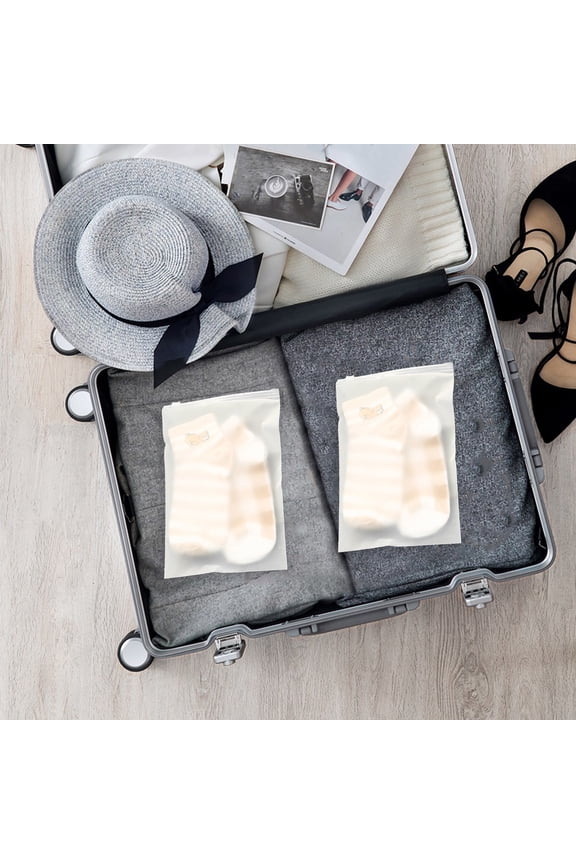 Frosted Zipper Storage for Socks Swimwear Waterproof Travel Organizer 3 Sizes 17x25cm 24x35cm 35x45cm Clear Packing Pouches