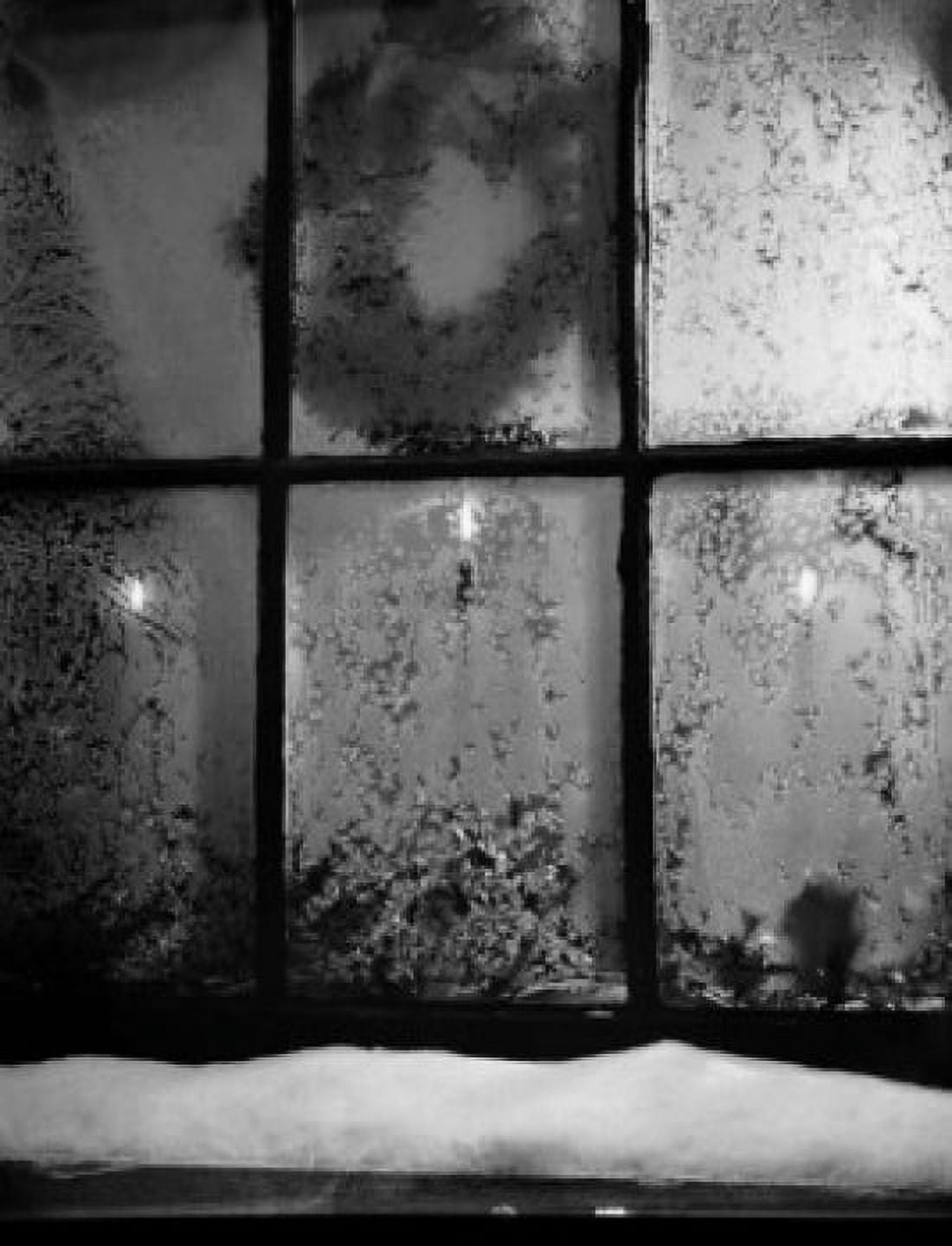 Frosted window with Christmas decoration behind Canvas Art - (24 x 36)